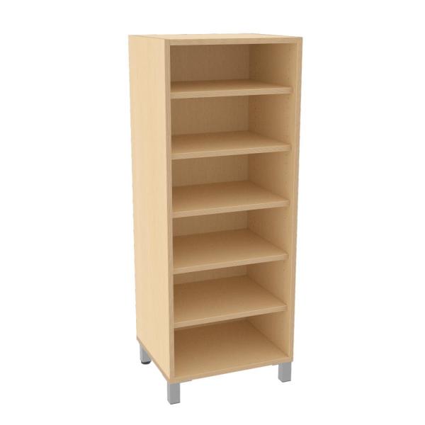 Echtholz Regal L, 5 Einlegeböden, B 47 cm, auf Beinen