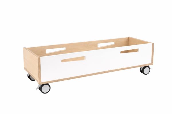 Echtholz Rollcontainer, weiss