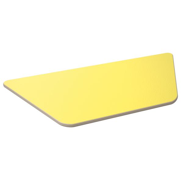 Flexi Tischplatte trapezförmig, 120 x 60 x 70 x 60 cm - HPL gelb