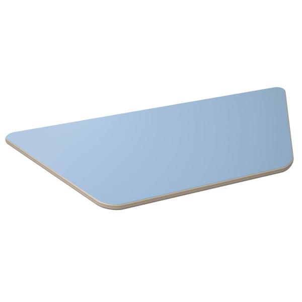 Flexi Tischplatte trapezförmig, 120 x 60 x 70 x 60 cm - HPL hellblau