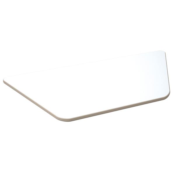 Flexi Tischplatte trapezförmig, 120 x 60 x 70 x 60 cm - HPL weiss