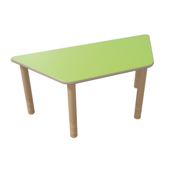 Flexi Trapezförmiger Tisch, 120 x 60 x 70 x 60, hvstb. 58-76 cm, HPL grün
