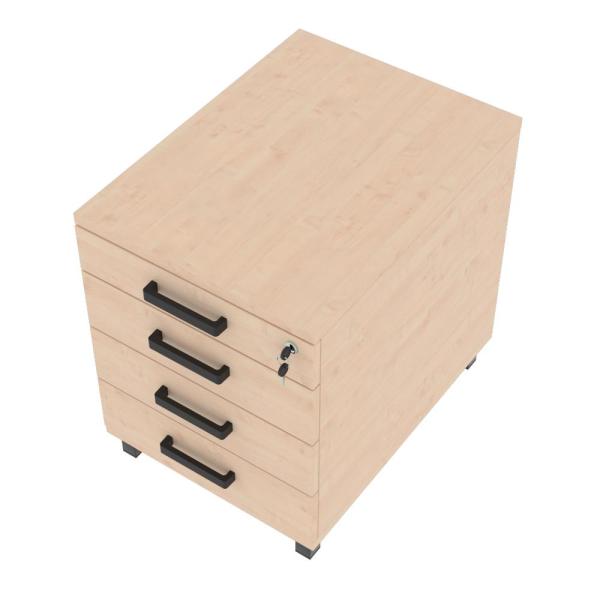 EXPO Container mit 4 Schubladen, Ahorn E, Beine (094492)