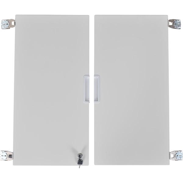 Quadro - Türenpaar mittelgross, abschliessbar, für Schrank 092187 - grau