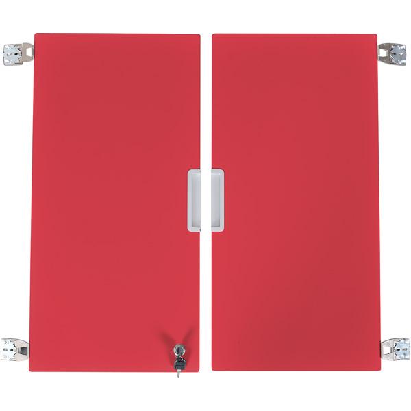 Quadro - Türenpaar mittelgross, abschliessbar, für Schrank 092187 - rot