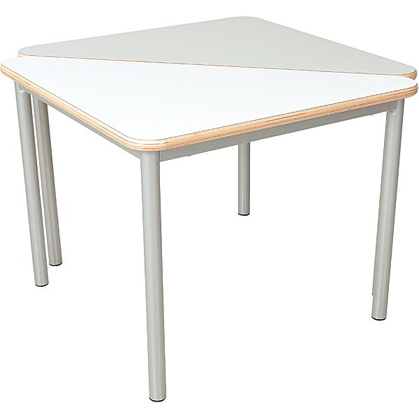 MILA Tisch 3 HPL, dreieckig, Seite 90 cm, Tischhöhe 58 cm - HPL weiss
