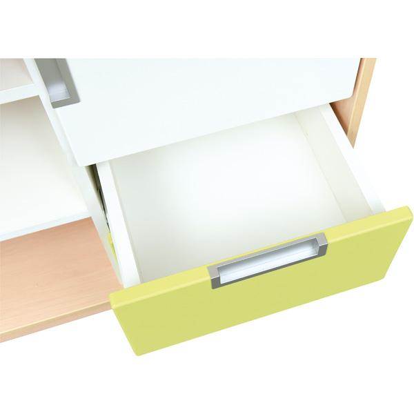 Wickelkommode Quadro, Ahorn, Fronten limone-weiss