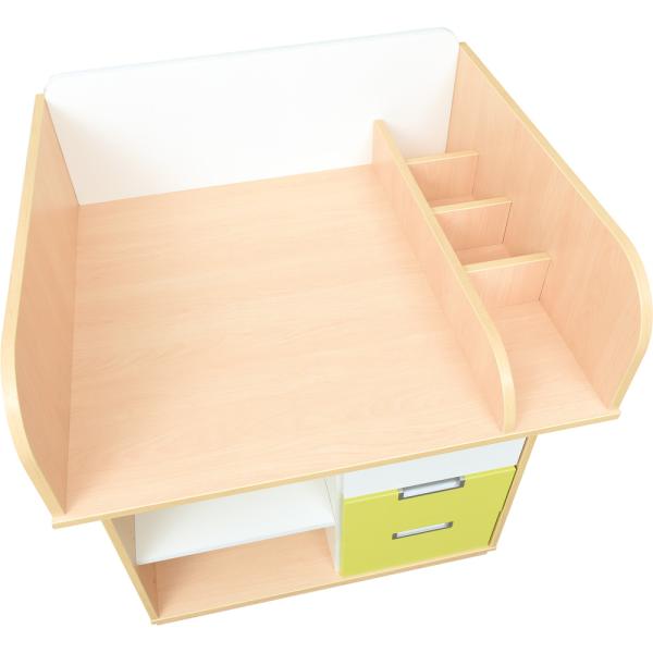 Wickelkommode Quadro, Ahorn, Fronten limone-weiss