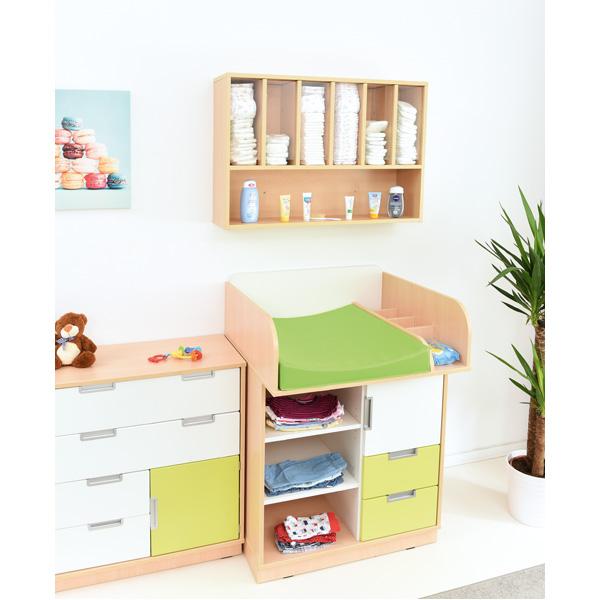 Wickelkommode Quadro, Ahorn, Fronten limone-weiss