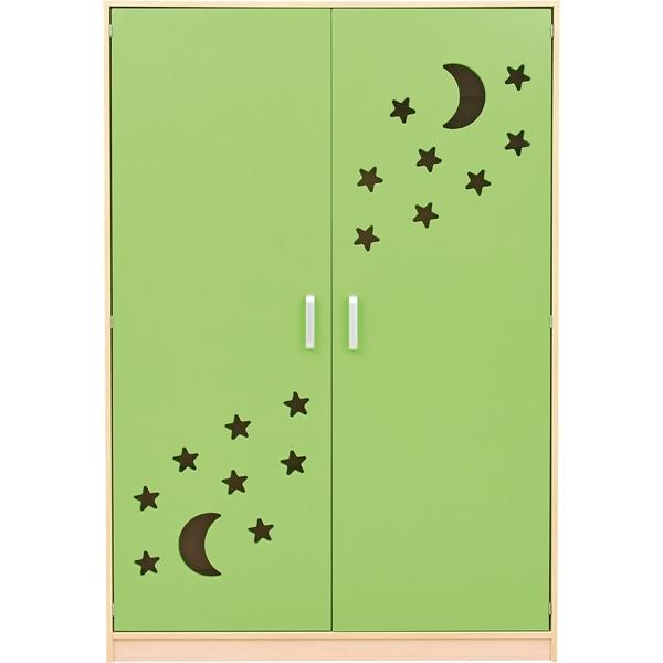 Schrank für 10 Kindergartenbetten 501001, Türen grün, lackiert