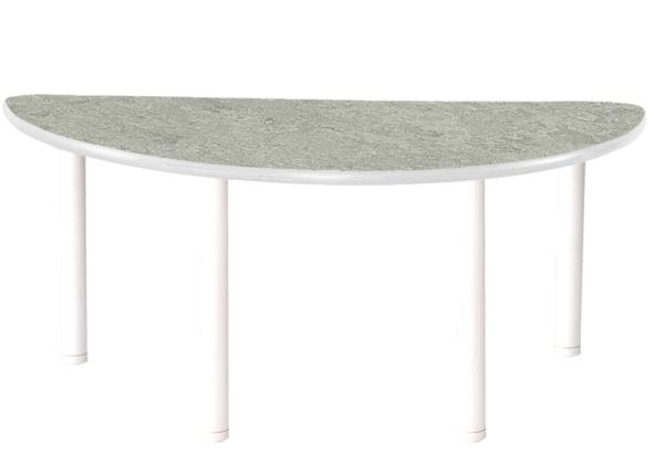 Flüstertischplatte PLUS, halbrund, Diagonale 120 cm - grau