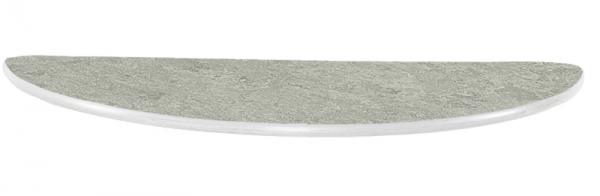 Flüstertischplatte PLUS, halbrund, Diagonale 120 cm - grau