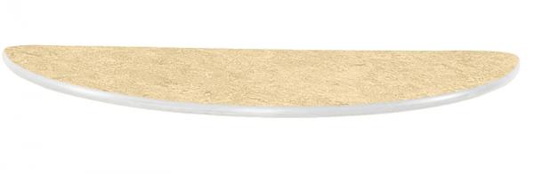 Flüstertischplatte PLUS, halbrund, Diagonale 120 cm - beige