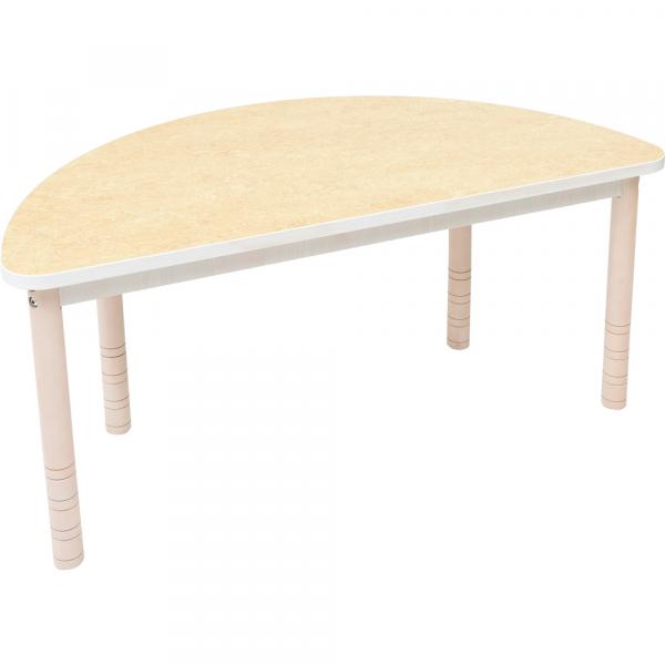 Flüstertischplatte PLUS, halbrund, Diagonale 120 cm - beige