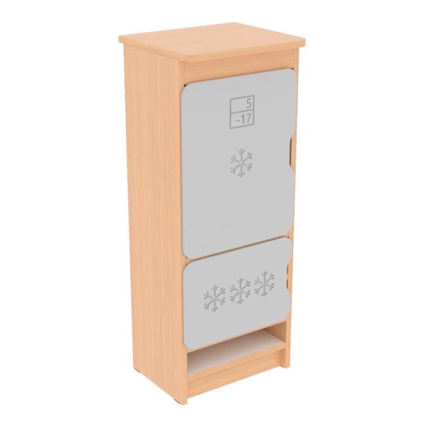 Küche Quadro - Kühlschrank, Ahorn Jylland - grau