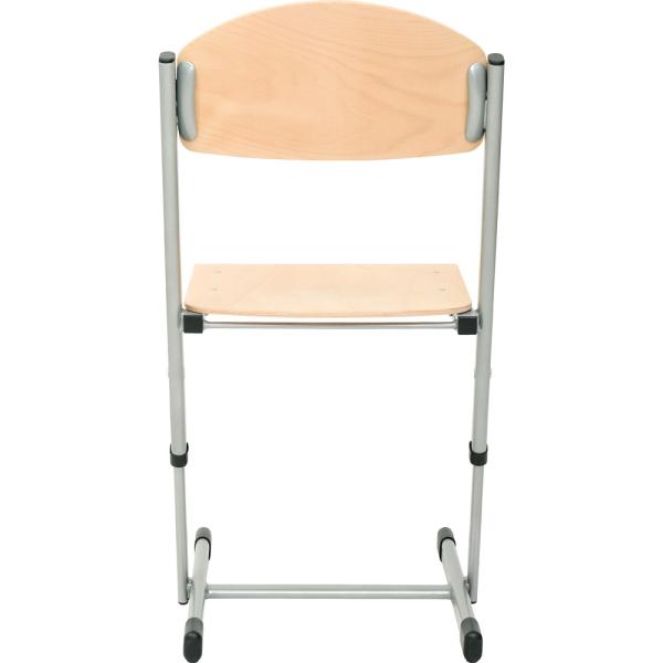 Schüler-Kufenstuhl T, hvstb. 4-6, SH 38-46 cm - alufarben - Buche
