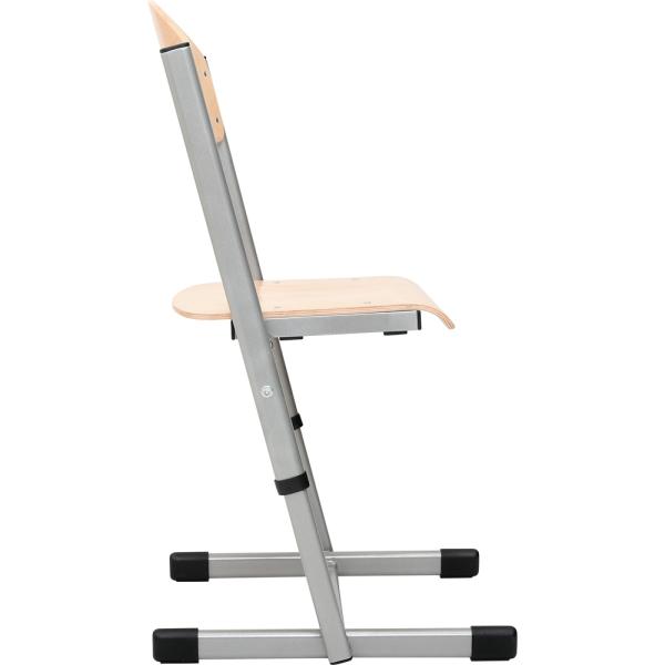 Schüler-Kufenstuhl T, hvstb. 4-6, SH 38-46 cm - alufarben - Buche