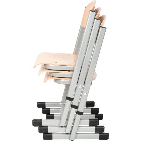 Schüler-Kufenstuhl T, hvstb. 4-6, SH 38-46 cm - alufarben - Buche