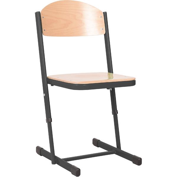 Stuhl TS, höhenverstellbar 3-4, Sitzhöhe 35-38 cm, für Tischhöhe 58-64 cm - schwarz - Buche