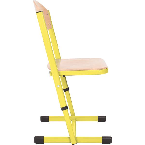 Stuhl TS, höhenverstellbar 3-4, Sitzhöhe 35-38 cm, für Tischhöhe 58-64 cm - gelb - Buche
