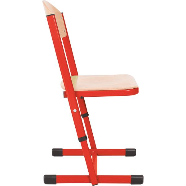 Stuhl TS, höhenverstellbar 5-6, Sitzhöhe 43-46 cm, für Tischhöhe 70-76 cm - rot - Buche