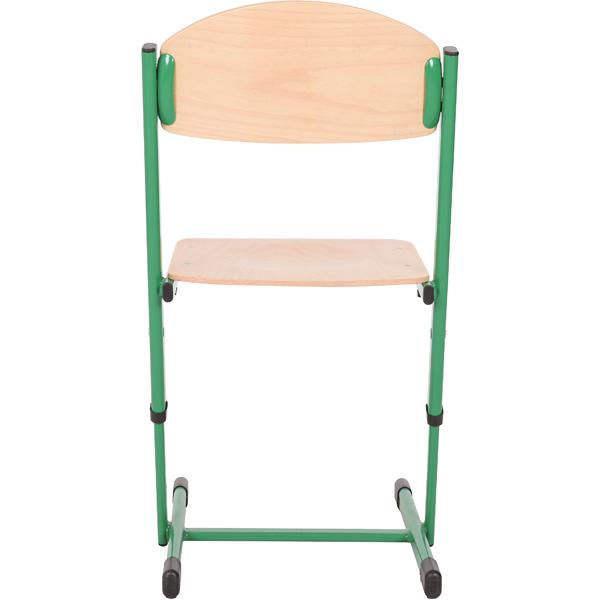 Stuhl TS, höhenverstellbar 5-6, Sitzhöhe 43-46 cm, für Tischhöhe 70-76 cm - grün - Buche