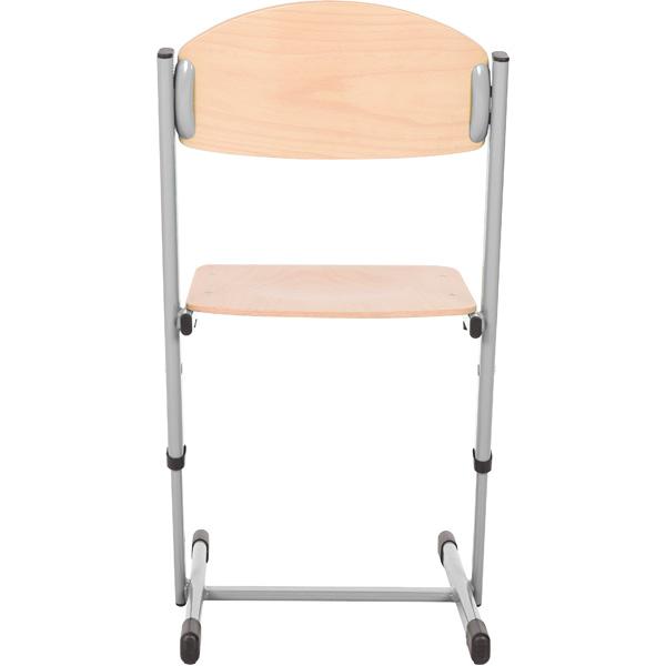 Stuhl TS, höhenverstellbar 5-6, Sitzhöhe 43-46 cm, für Tischhöhe 70-76 cm - alufarben - Buche