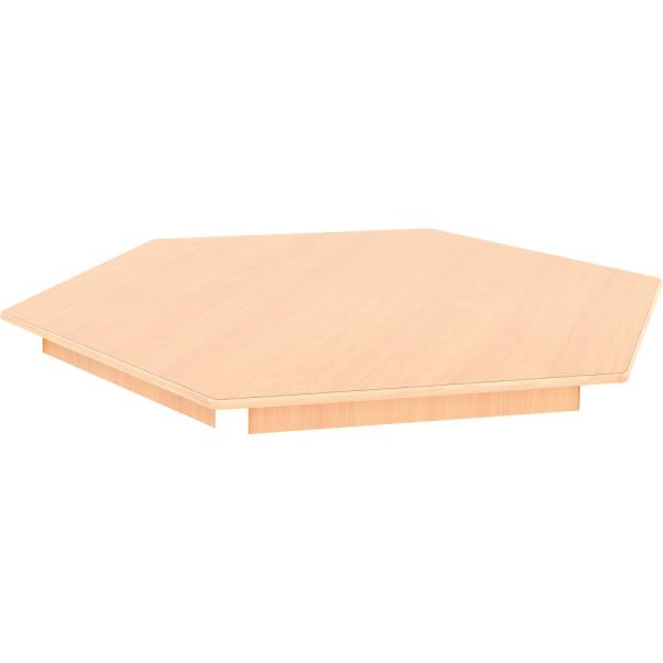 HPL-beschichtete Tischplatte, 6eckig