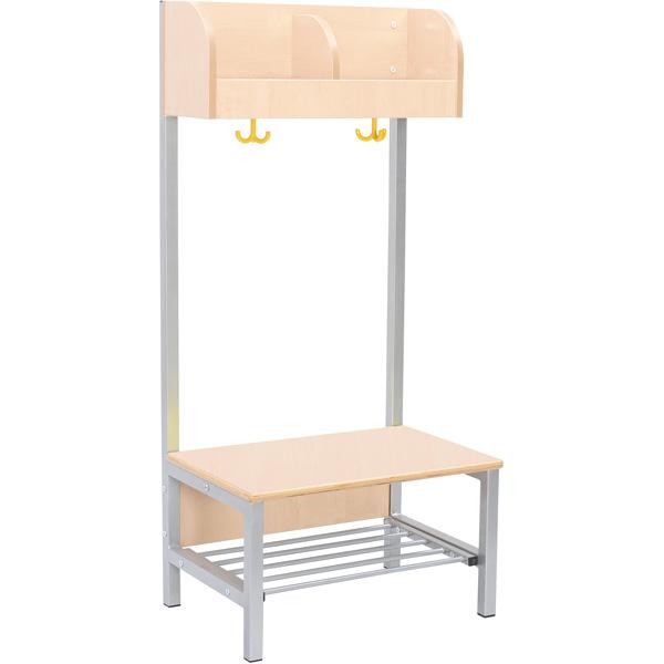 Garderobe Flexi 2 mit Gestell, Fachbreite: 28 cm, Sitzhöhe: 26 cm, Ahorn