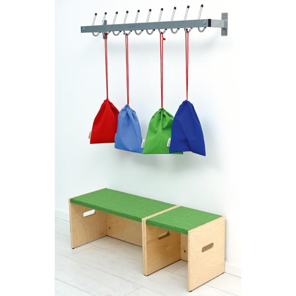 Sicherheitsgarderobenleiste aus Metall mit 10 Haken