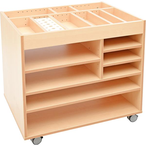 Regal für Bastelutensilien, auf Rollen