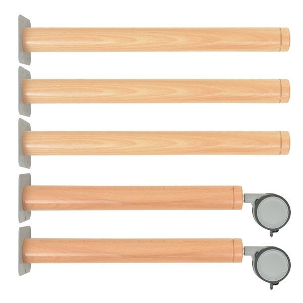 Flexi Runde Tischbeine, 3+2 Stck., für Tischhöhe: 58 cm