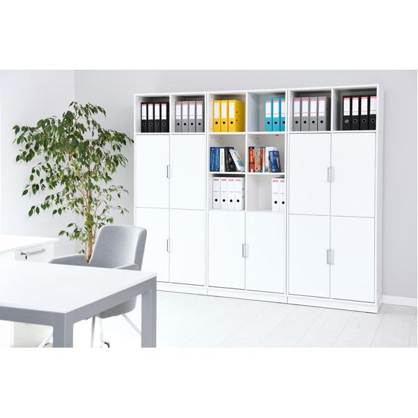 Quadro - Aufsatzregal S, mit Mittelwand, B 79, weiss