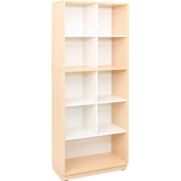 Quadro - Aufsatzregal M, mit Trennwand, B 79, Ahorn