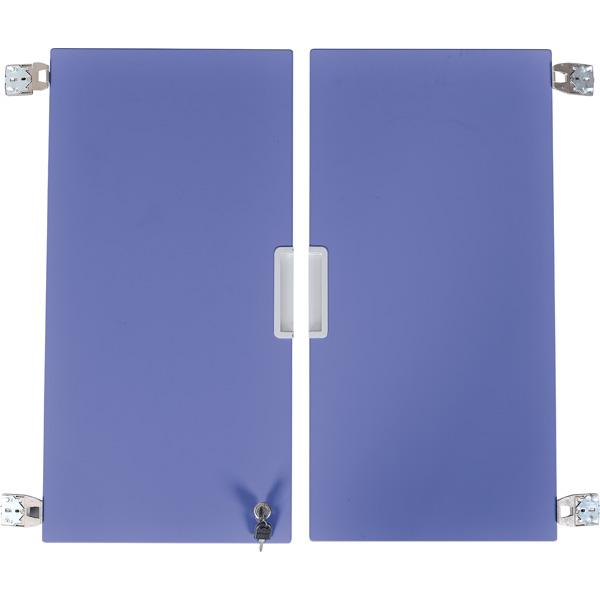 Quadro - Türenpaar mittelgross, 180°, abschliessbar, zur Korpusbefestigung - blau