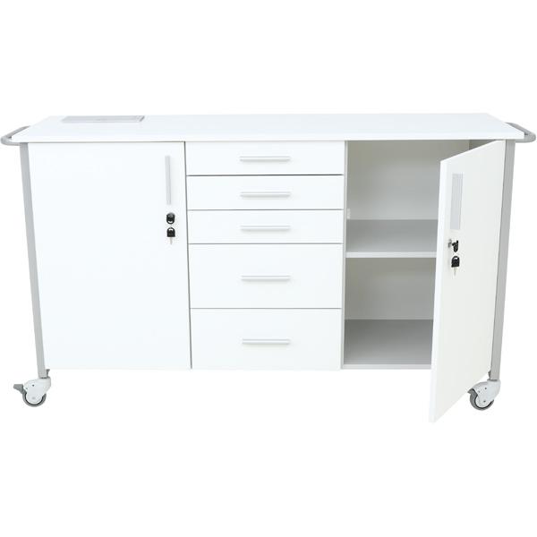 Mobiler Laborschrank mit Klapptisch