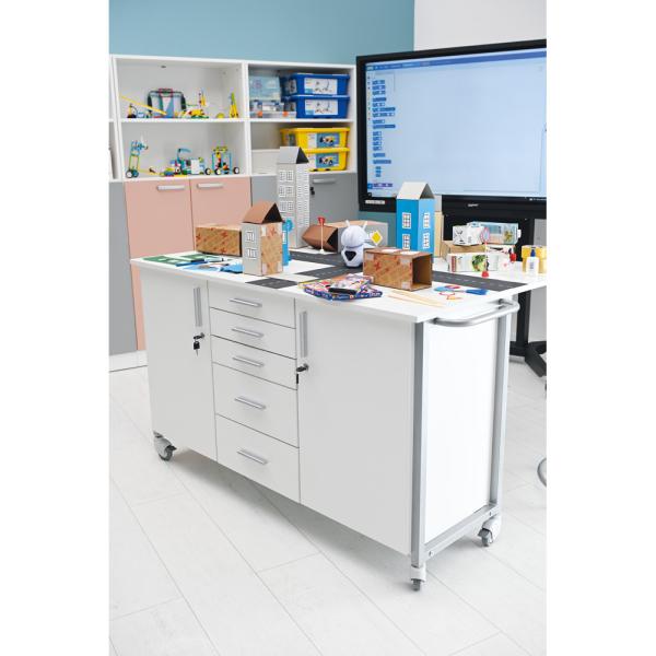 Mobiler Laborschrank mit Klapptisch