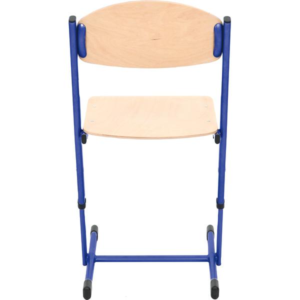 Stuhl TS, höhenverstellbar 6-7, Sitzhöhe 46-51 cm, für Tischhöhe 76-82 cm - blau - Buche