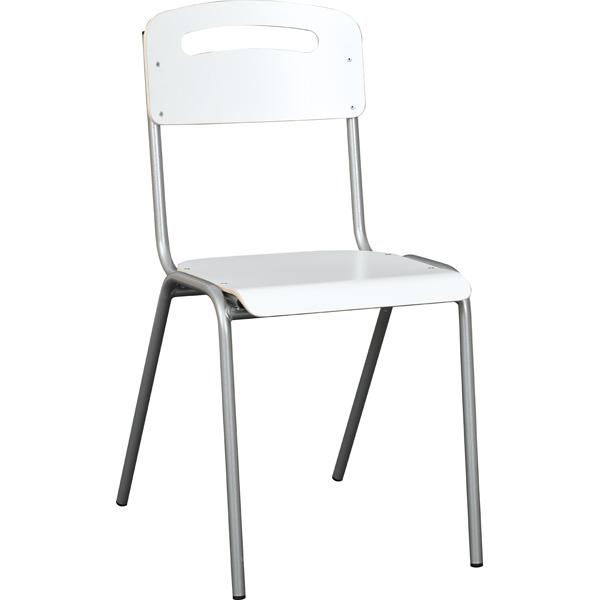 Stuhl H 6, Sitzhöhe 46 cm, für Tischhöhe 76 cm - weiss