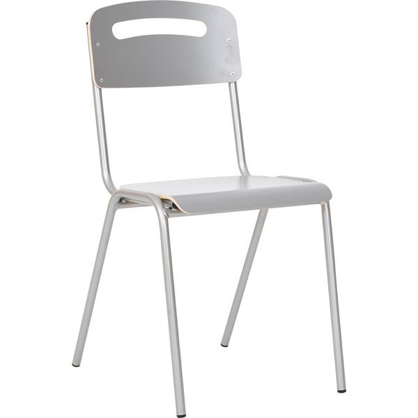 Stuhl H 6, Sitzhöhe 46 cm, für Tischhöhe 76 cm - grau