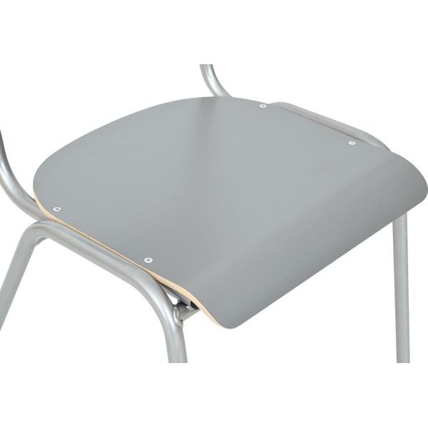 Stuhl H 6, Sitzhöhe 46 cm, für Tischhöhe 76 cm - grau