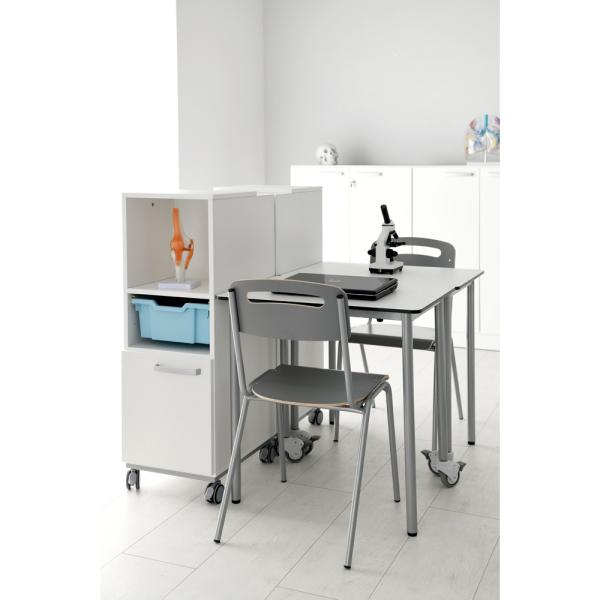 Stuhl H 6, Sitzhöhe 46 cm, für Tischhöhe 76 cm - grau