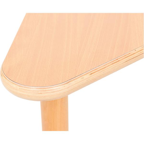 Dreieckiger Tisch Flexi, Höhenverstellbar 58-76 cm, Buche