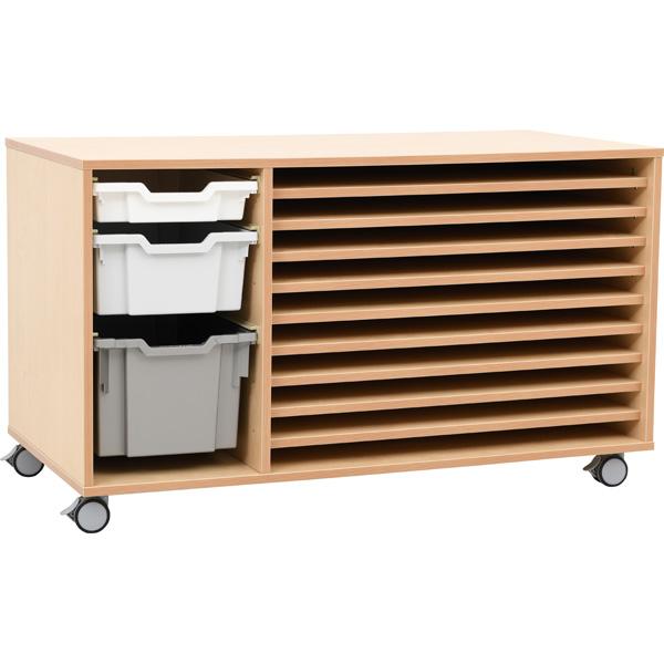 Flexi Regal für Papier bis B2, auf Rollen