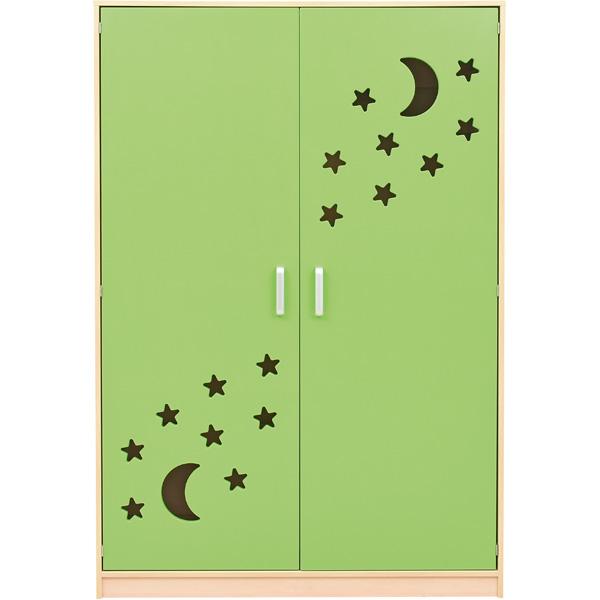 Schrank für Kindergartenbetten 501001 und 501013, Türen grün, laminiert