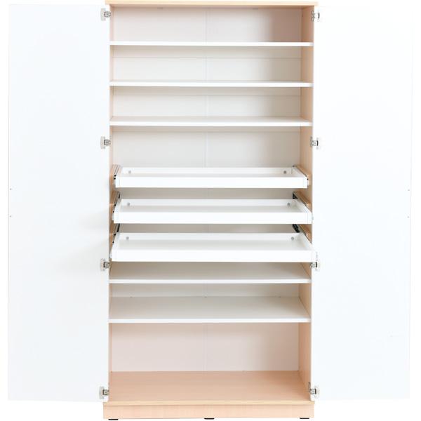 Quadro Hochschrank, H 199, mit ausziehbaren Böden, Türen weiss