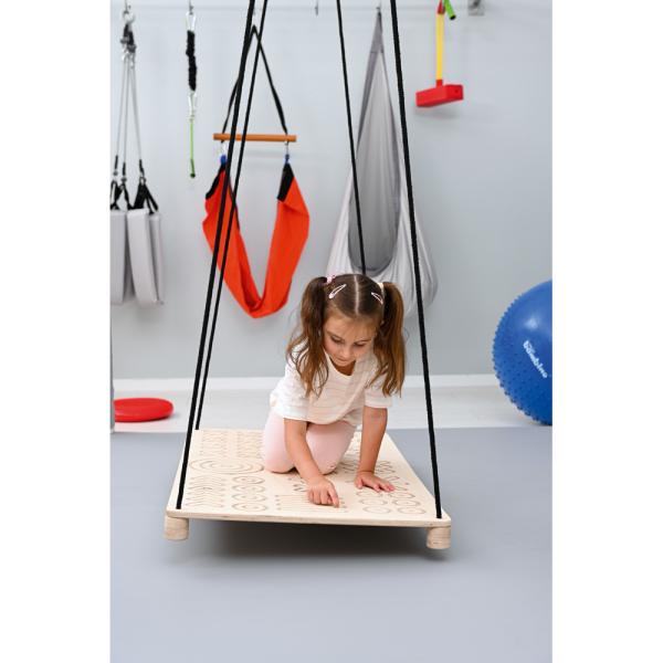 Good Wood Plattformschaukel mit Mustern, natur