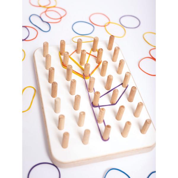 Good Wood Geoboard Montessori, weiss