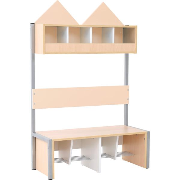 Garderobe Häuschen 4 mit Gestell, Fachbreite: 30 cm, Sitzhöhe: 34,5 cm, Ahorn, beige