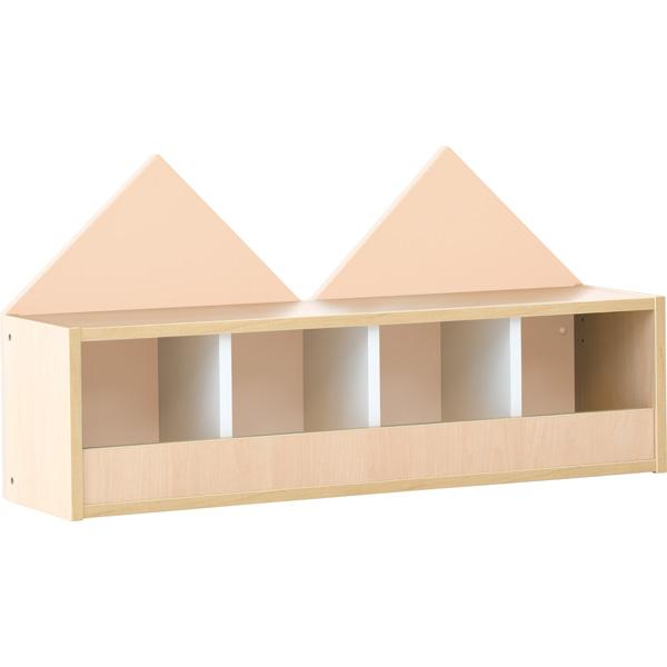 Garderobenregal Häuschen 4, Fachbreite: 21 cm, Ahorn, beige